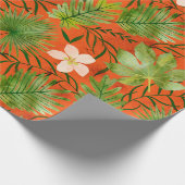 Nalani Hawaiian Tropical Garden Coral Cadeaupapier (Hoek)