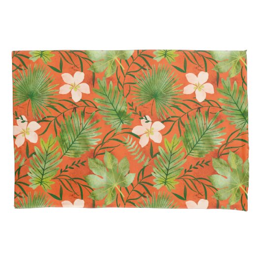 Nalani Hawaiian Tropical Garden Coral Kussensloop (Voorkant)