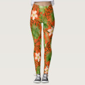 Nalani Hawaiian Tropical Garden Coral Leggings (Voorkant)
