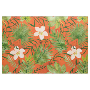 Nalani Hawaiian Tropical Garden Coral Stof