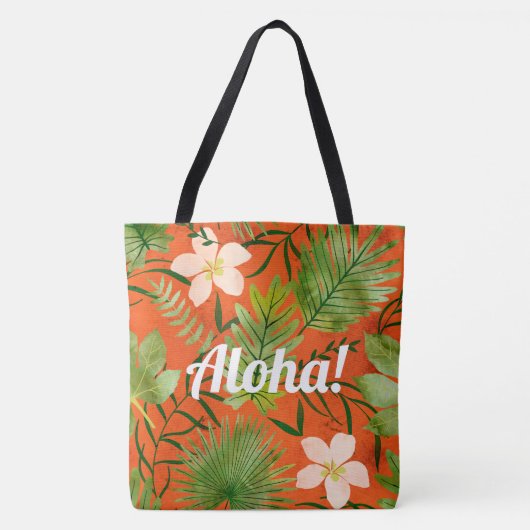 Nalani Hawaiian Tropical Garden Coral Tote Bag (Voorkant)