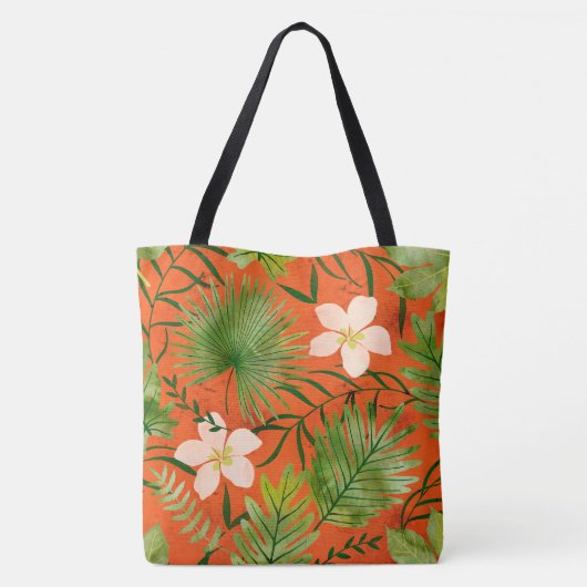 Nalani Hawaiian Tropical Garden Coral Tote Bag (Achterkant)