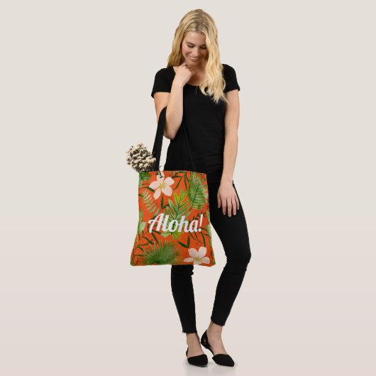 Nalani Hawaiian Tropical Garden Coral Tote Bag (Op model)