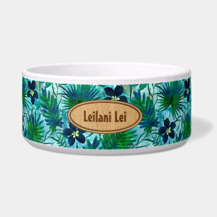 Nalani Hawaiian Tropical Garden Monogram Blauwgroe Voerbakje