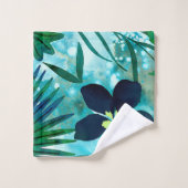 Nalani Hawaiian Tropische Garden Blauwgroen Bad Handdoek (Wasdoekje)