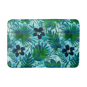 Nalani Hawaiian Tropische Garden Blauwgroen Badmat