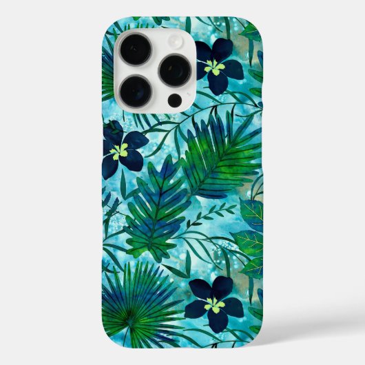 Nalani Hawaiian Tropische Garden Blauwgroen Case-Mate iPhone Case (Achterkant)