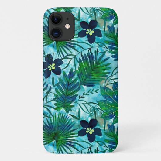 Nalani Hawaiian Tropische Garden Blauwgroen Case-Mate iPhone Case (Achterkant)
