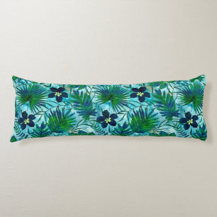 Nalani Hawaiian Tropische Garden Blauwgroen Lichaamskussen