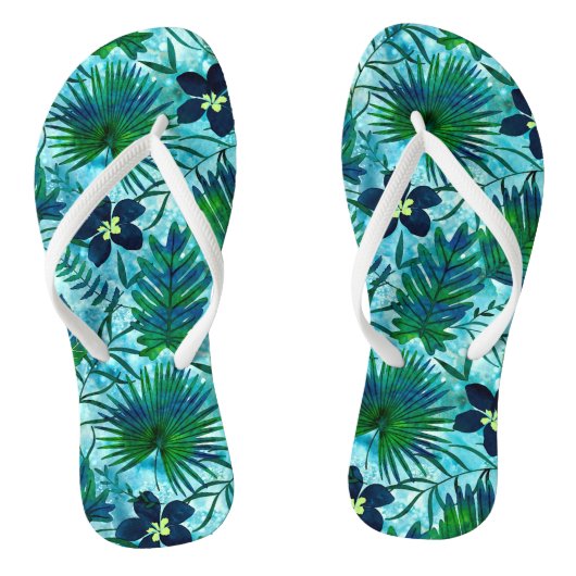 Nalani Hawaiian Tropische Garden Blauwgroen Teenslippers (Voetbed)