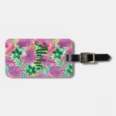 Nalani Hawaiian Tropische Garden Fuchsia Bagagelabel (Voorkant horizontaal)