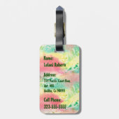 Nalani Hawaiian Tropische Garden Fuchsia Bagagelabel (Achterkant verticaal)
