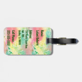 Nalani Hawaiian Tropische Garden Fuchsia Bagagelabel (Achterkant horizontaal)