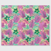 Nalani Hawaiian Tropische Garden Fuchsia Cadeaupapier (Vlak)