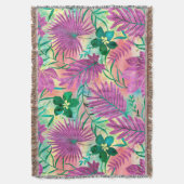 Nalani Hawaiian Tropische Garden Fuchsia Deken (Voorkant Verticaal)