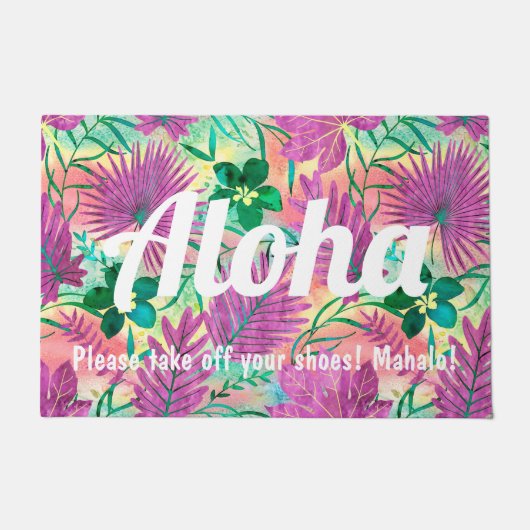 Nalani Hawaiian Tropische Garden Fuchsia Deurmat (Voorkant)