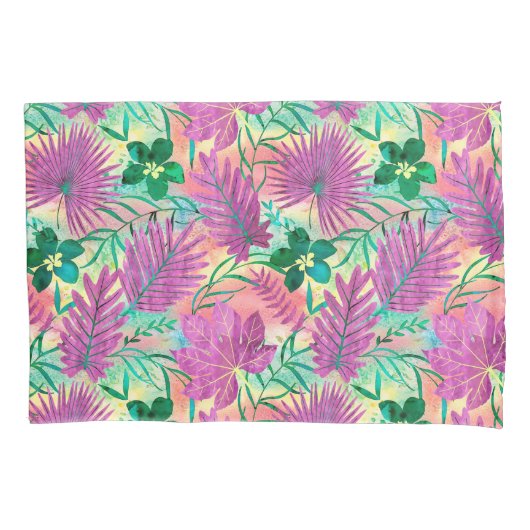 Nalani Hawaiian Tropische Garden Fuchsia Kussensloop (Voorkant)