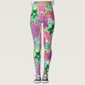 Nalani Hawaiian Tropische Garden Fuchsia Leggings (Voorkant)