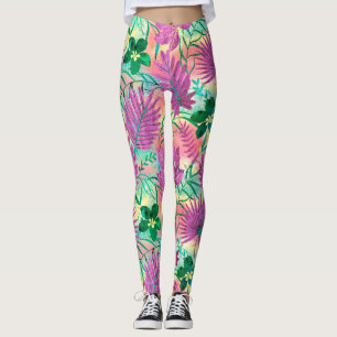 Nalani Hawaiian Tropische Garden Fuchsia Leggings