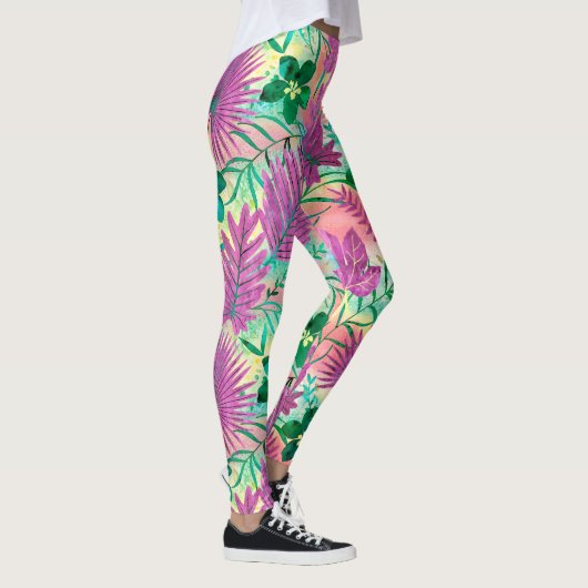 Nalani Hawaiian Tropische Garden Fuchsia Leggings (Rechts)