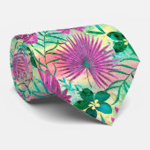 Nalani Hawaiian Tropische Garden Fuchsia Stropdas (Opgerold)