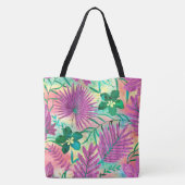 Nalani Hawaiian Tropische Garden Fuchsia Tote Bag (Achterkant)