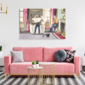 Nalatigheid, bord 1 van 'Het vereiste diploma' Canvas Afdruk (Insitu (Woonkamer))