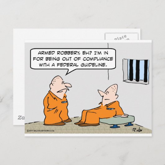 naleving van het federale richtsnoer gevangenen briefkaart (Voorkant / Achterkant)