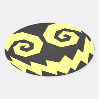 NALGames krankzinnig in het gezicht zwart + geel Ovale Sticker
