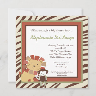 Nali Oerwoud Zoo Animal Lion Baby shower Invitatio Kaart