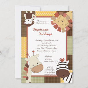 Nali Oerwoud Zoo Animal Lion Baby shower Invitatio Kaart