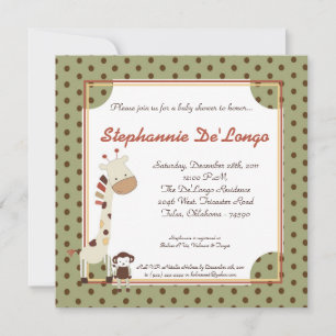Nali Oerwoud Zoo Animal Lion Baby shower Invitatio Kaart