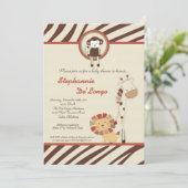 Nali Oerwoud Zoo Animal Rex Baby shower Uitnodigin Kaart (Staand voorkant)