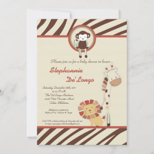 Nali Oerwoud Zoo Animal Rex Baby shower Uitnodigin Kaart