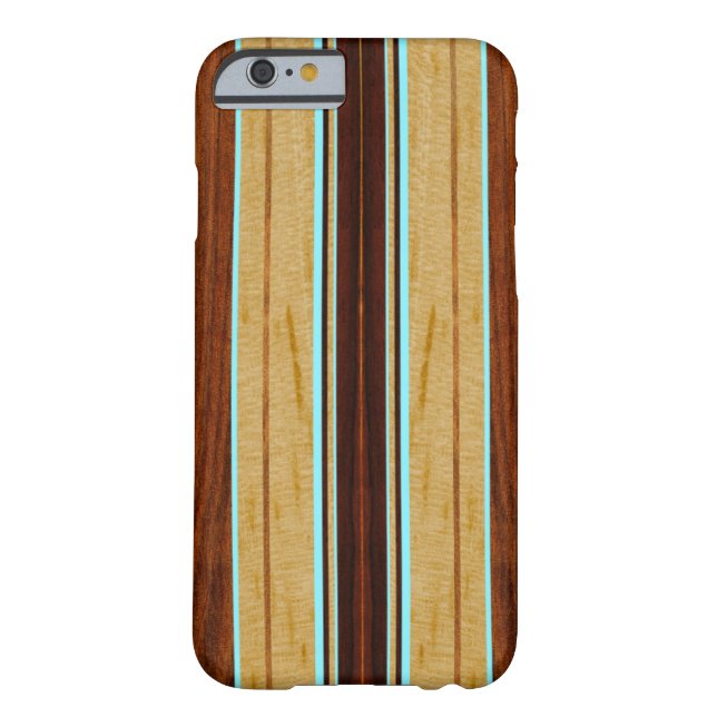 Nalu Hou Faux Koa Wood Surfboard Case-Mate iPhone Case (Achterkant)