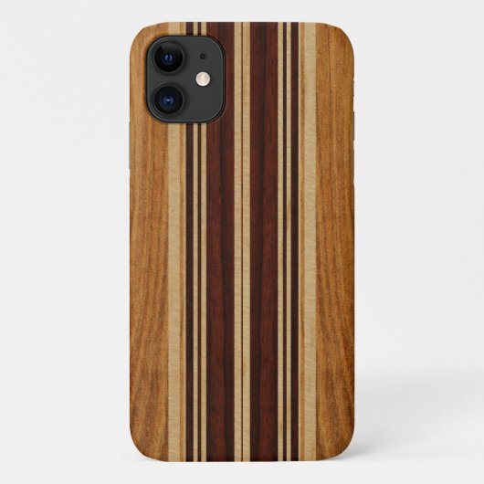 Nalu Lua Faux Koa Wood Surfboard Case-Mate iPhone Case (Achterkant)