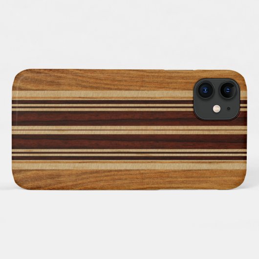 Nalu Lua Faux Koa Wood Surfboard Case-Mate iPhone Case (Achterkant (horizontaal))