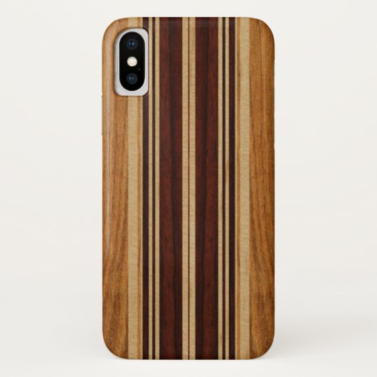 Nalu Lua Faux Koa Wood Surfboard Case-Mate iPhone Case (Achterkant)