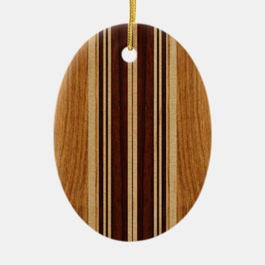 Nalu Lua Faux Koa Wood Surfboard Keramisch Ornament (Voorkant)