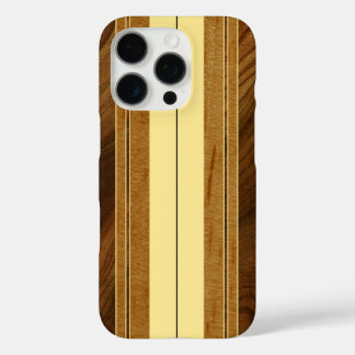 Nalu Mua Faux Koa Hout Surfboard Geel iPhone 16 Pro Hoesje