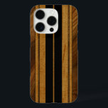 Nalu Mua Faux Koa Wood Surfboard Black iPhone 16 Pro Hoesje<br><div class="desc">Zwarte kleurweg. In Hawaï ligt de noordkust van Oahu's op een twaalftal stranden die bekend staan om hun geschiedenis met beroemde surfers van de jaren vijftig, zestig en zeventig. Deze surfers en vormgevers inspireerde ons om deze hoesjes te ontwerpen. We combineerden faux koa-hout en verschillende andere bossen om deze hoesje-design...</div>