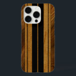 Nalu Mua Faux Koa Wood Surfboard Black iPhone 16 Pro Hoesje<br><div class="desc">Zwarte kleurweg. In Hawaï ligt de noordkust van Oahu's op een twaalftal stranden die bekend staan om hun geschiedenis met beroemde surfers van de jaren vijftig, zestig en zeventig. Deze surfers en vormgevers inspireerde ons om deze hoesjes te ontwerpen. We combineerden faux koa-hout en verschillende andere bossen om deze hoesje-design...</div>