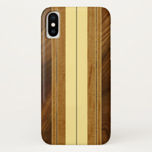 Nalu Mua Faux Koa Wood Surfboard iPhone X Hoesje