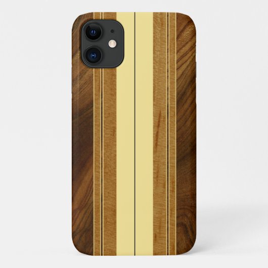 Nalu Mua Faux Koa Wood Surfboard Case-Mate iPhone Case (Achterkant)