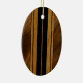 Nalu Mua Faux Koa Wood Surfboard Keramisch Ornament (Rechts)