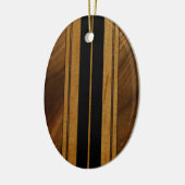 Nalu Mua Faux Koa Wood Surfboard Keramisch Ornament (Links)