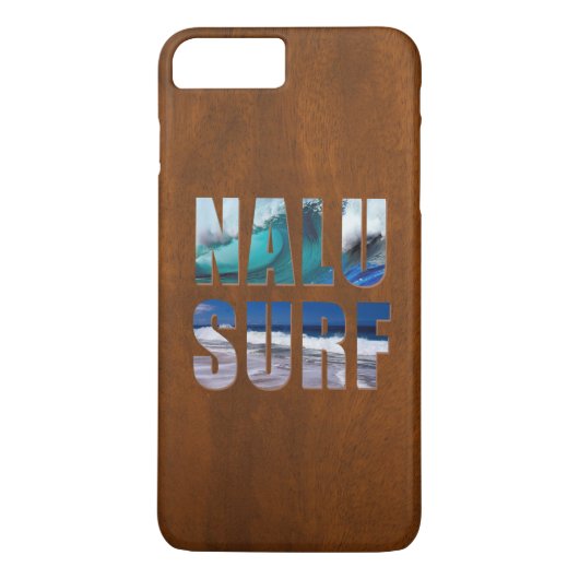Nalu-Surf Hawaiaanse Golfplaat van Nep Koa Hout Case-Mate iPhone Case (Achterkant)