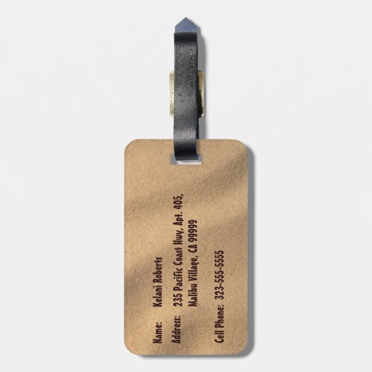 Nalu Surf Hawaiian Beach Bagagelabels (Achterkant verticaal)