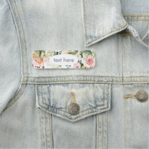 nam bloemen Klassiek Naamplaatje toe