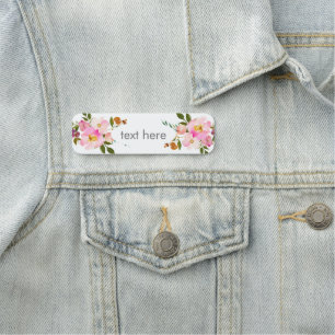 nam bloemen Klassiek Naamplaatje toe
